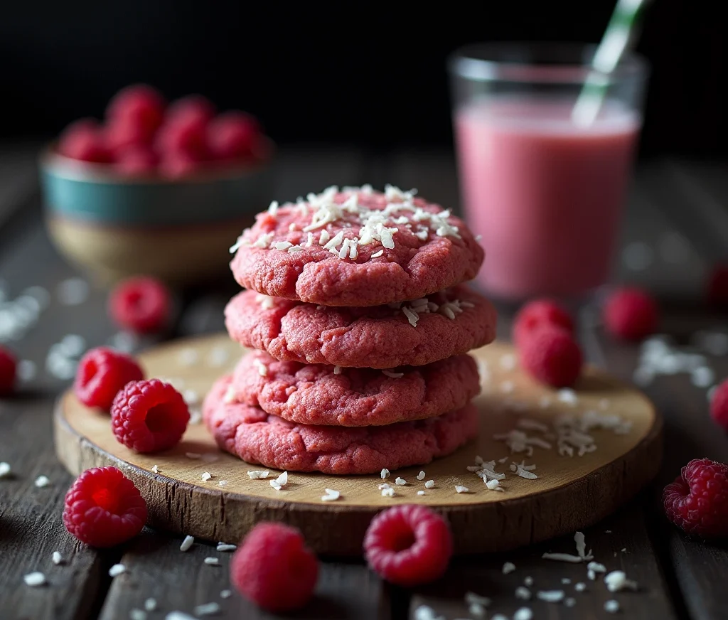 Raspberry and Coconut Cookies