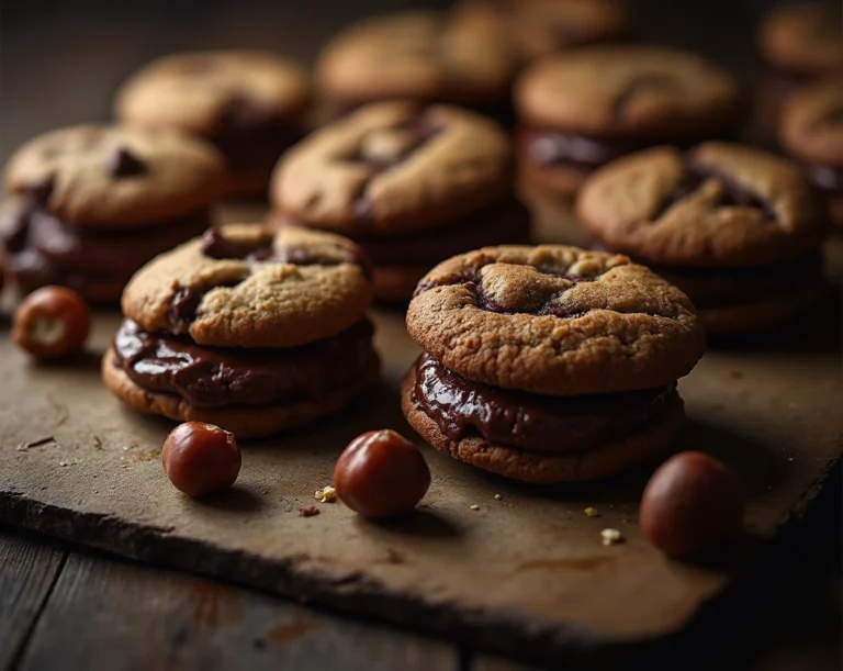 Nutella and Hazelnut Cookies