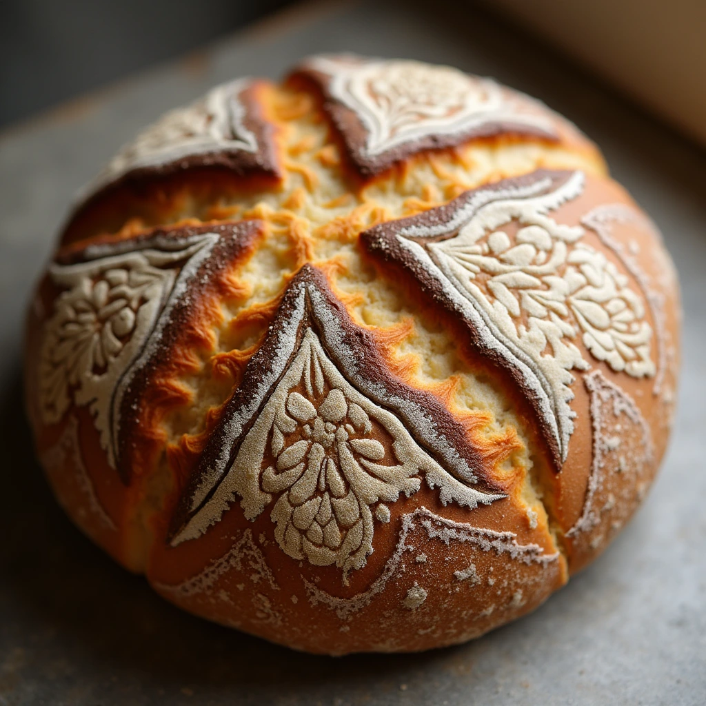 Decorated artisan bread