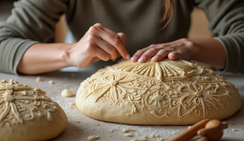 Decorated artisan bread