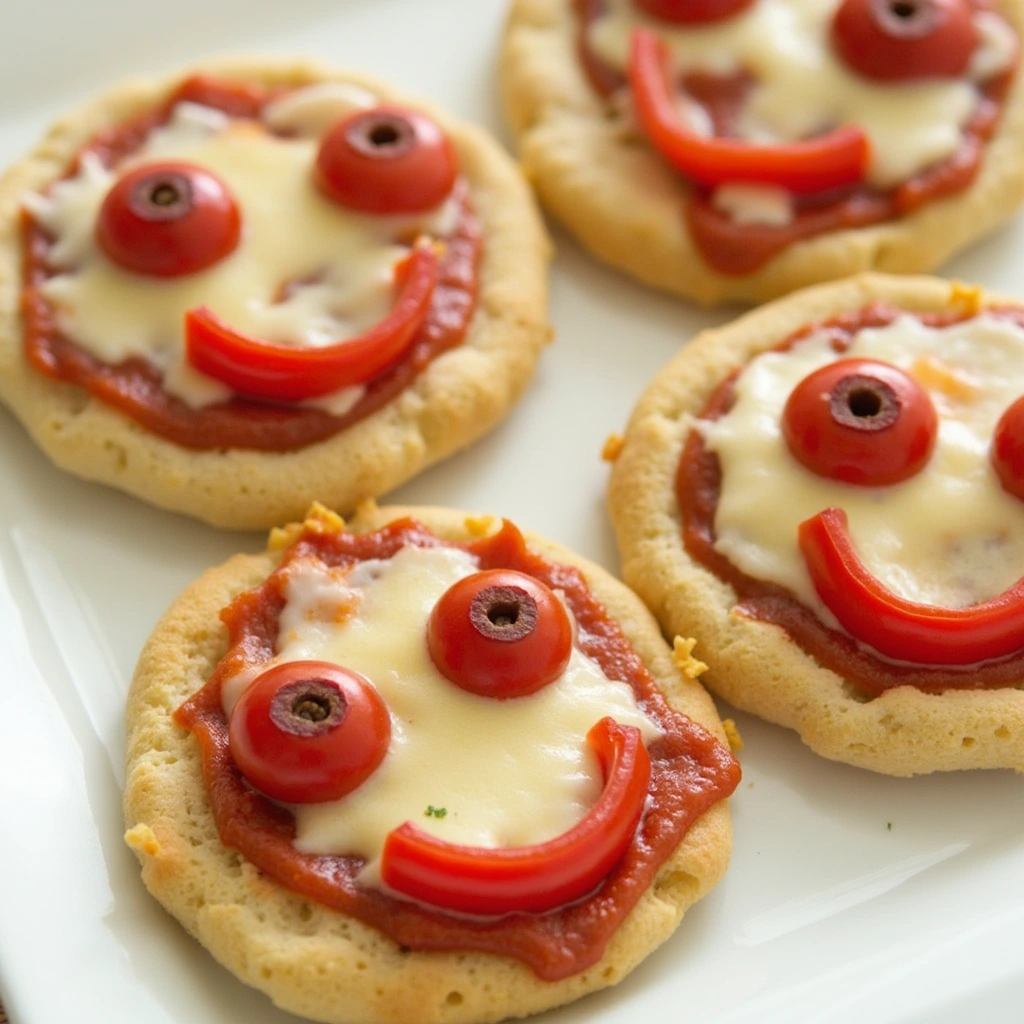 Mini pizza faces