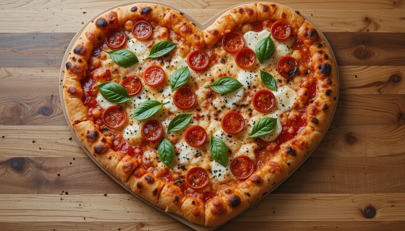 Valentine's Day Dinner, Heart-Shaped Homemade Pizza